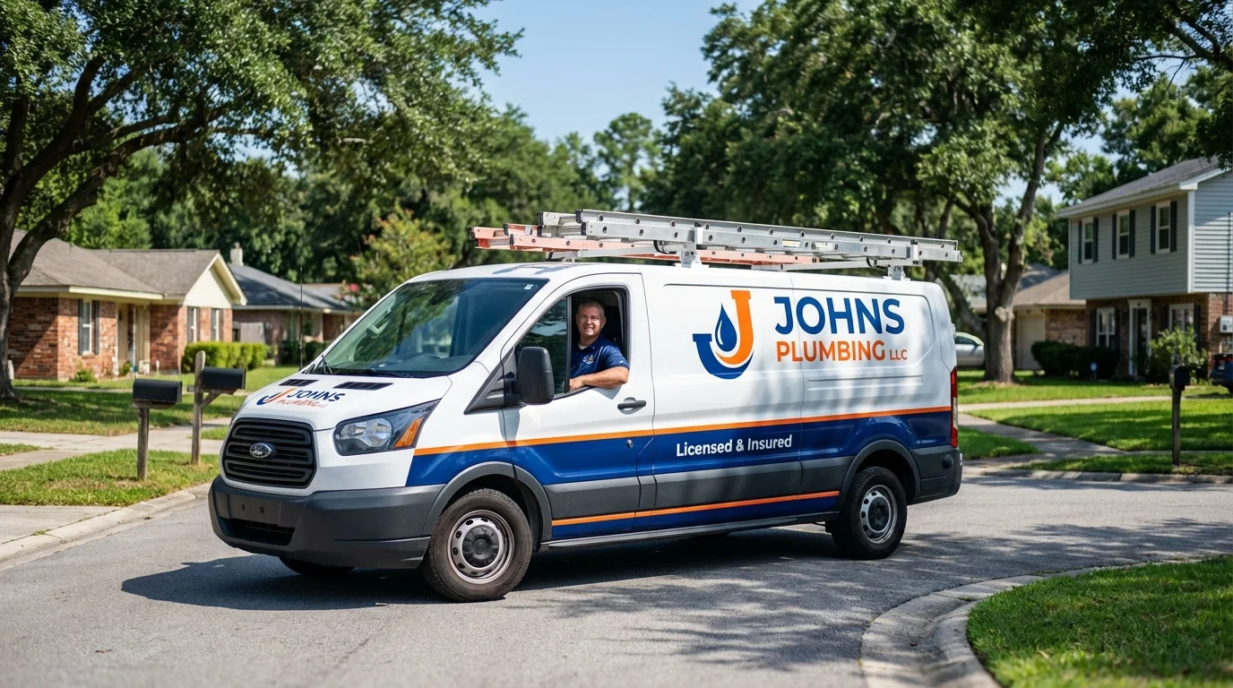Johns Plumbing LLC service van in Starke, FL