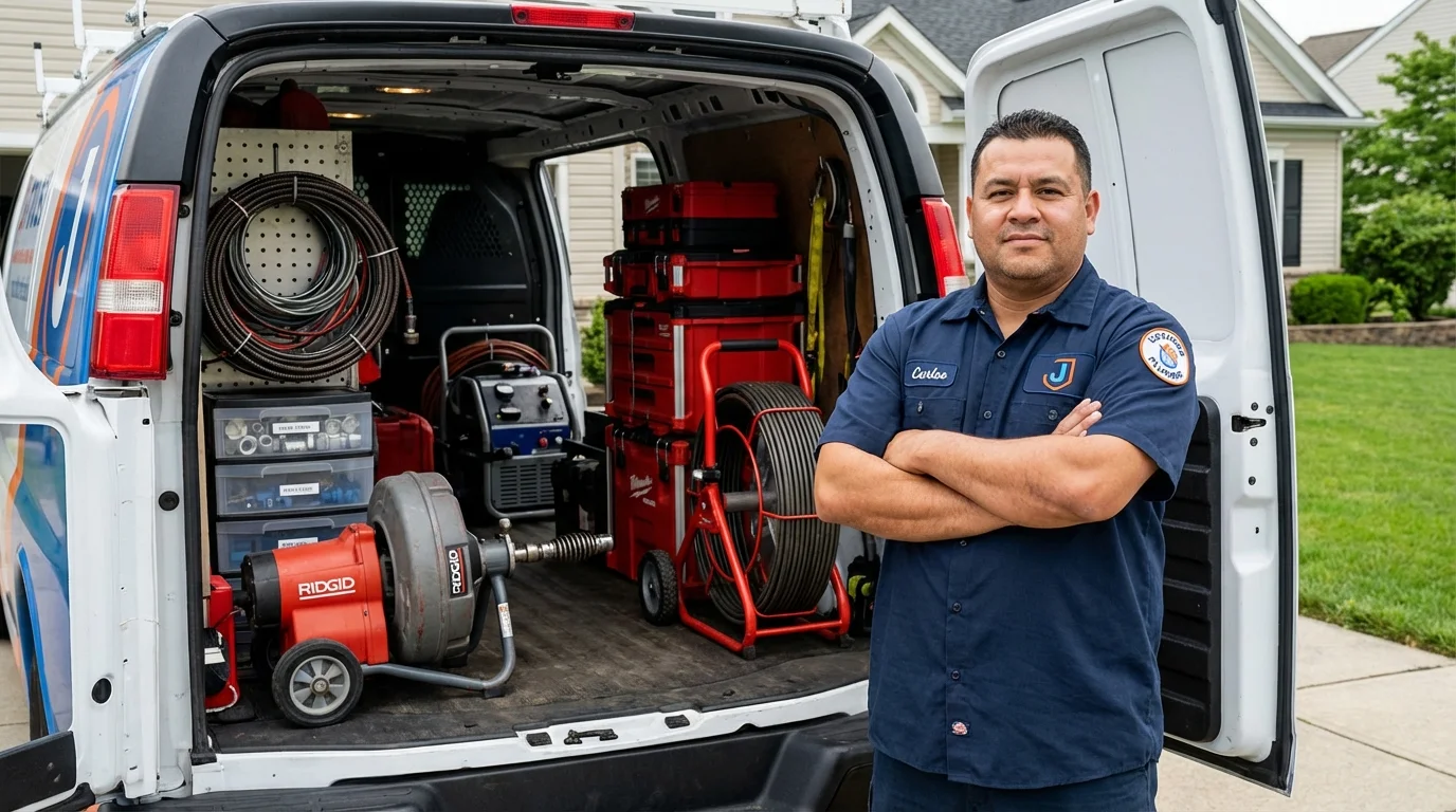 Professional drain cleaning equipment and Johns Plumbing LLC plumber in Starke